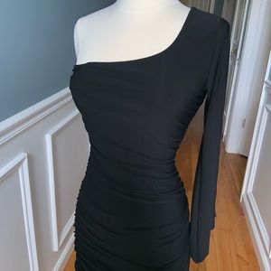 Black one shoulder dress